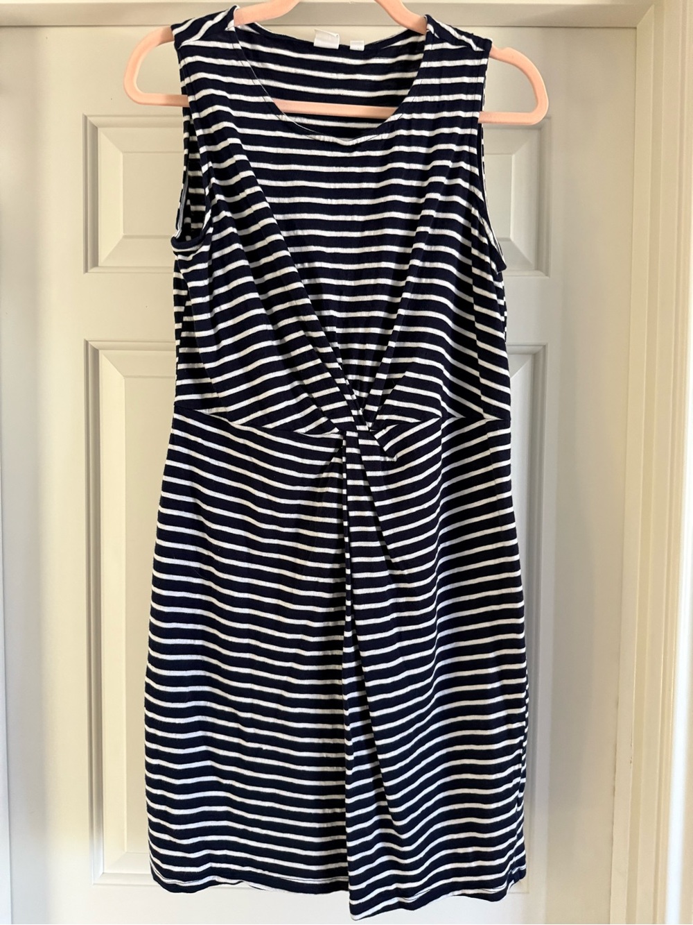 GAP Navy and White Striped Twist-Front Sleeveless Dress